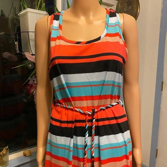 DGNY Beautiful Colorful Sleeveless Maxi Dress Women Size XL - Picture 6 of 7